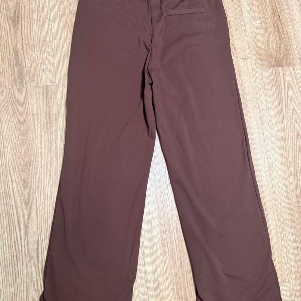 Soothfeel Women Brown Wide Leg Dress Pants Size M L29 Stretch Work Trousers NWT - Picture 2 of 4